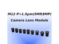 M12 Board Camera Lens for Ø6.5mm(≤1/2.5"), 1.5µm(~5MP,8MP)Sensor